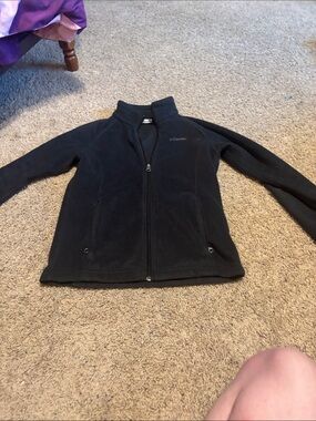Columbia Black Full-Zip Fleece Jacket with Stand Collar